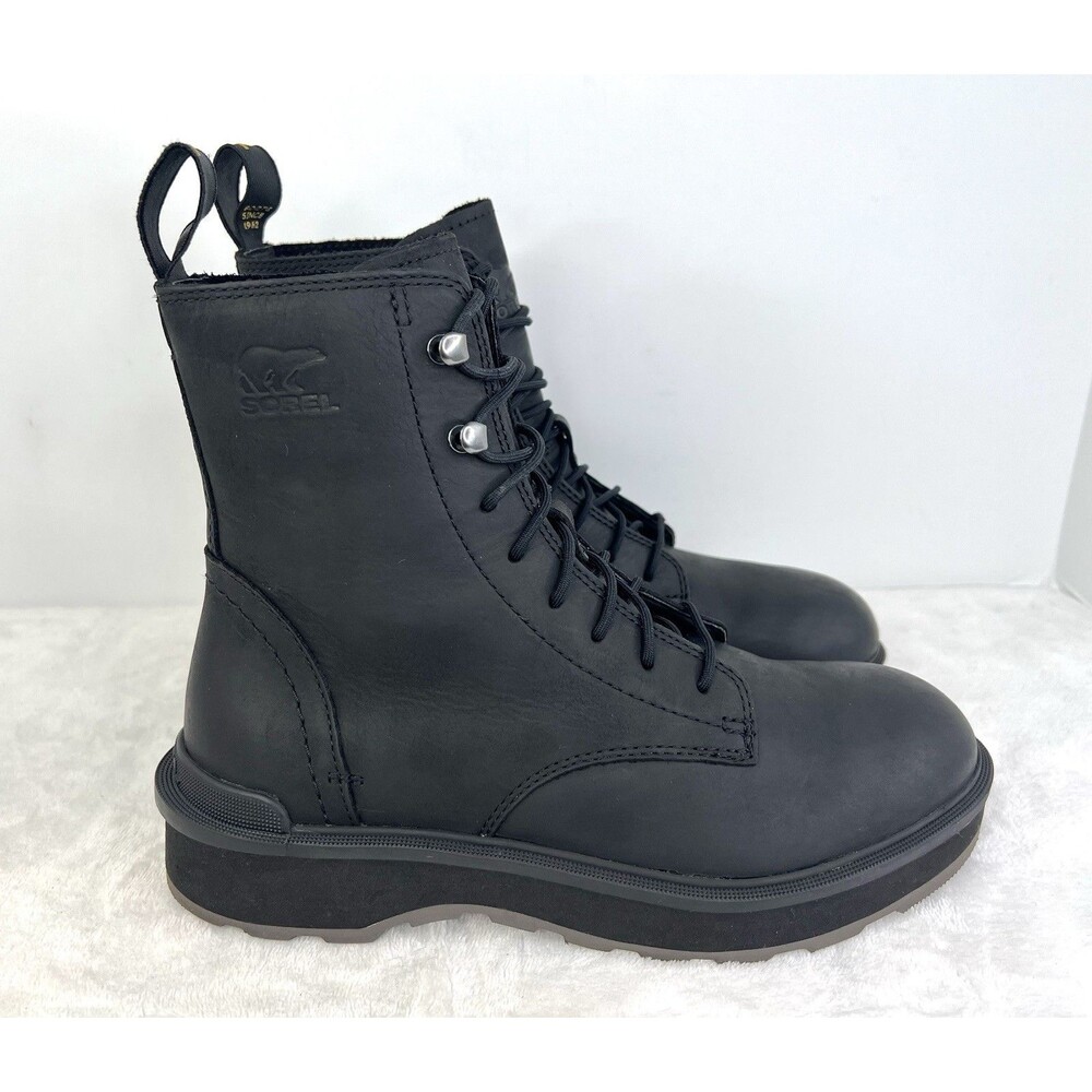 Sorel Hi-Line Waterproof Lace Ankle Boots NL4879-010 Women’s Size 8 Black